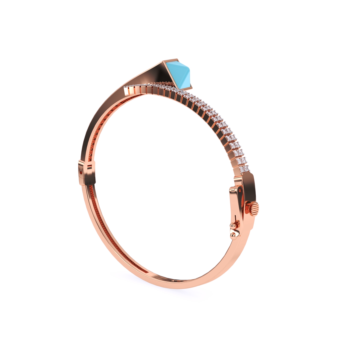 Attractive Pave Diamond Bypass Style Bracelet